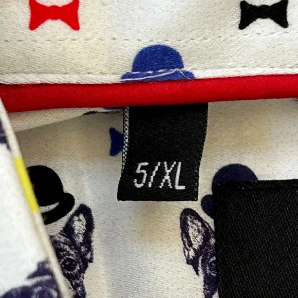 Maceoo Men's Short Sleeve Button Down Dog Pattern Shirt Sz XL - Picture 4 of 9